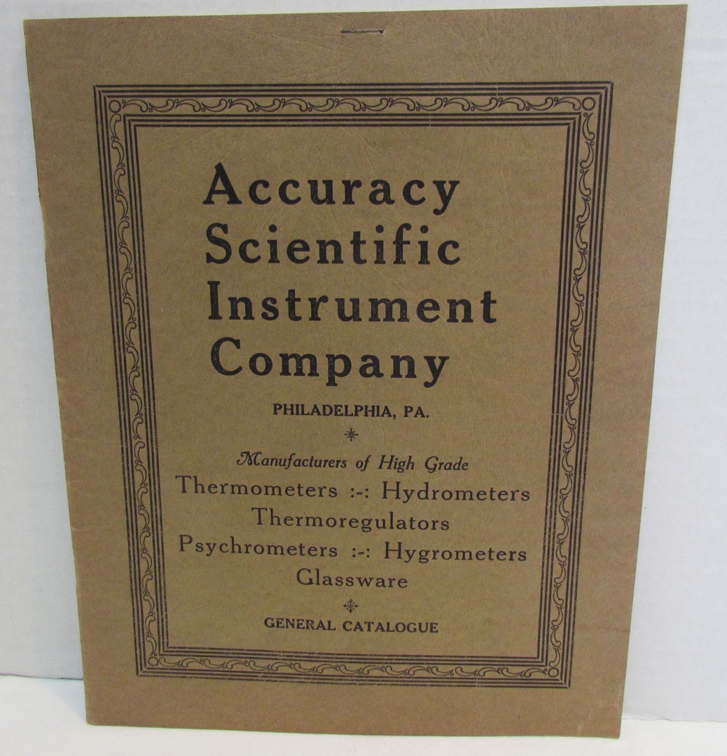 ACCURACY SCIENTIFIC INSTRUMENT COMPANY PHILADELPHIA 1934 CATALOG THERMOMETERS +