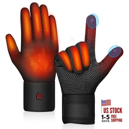 Heated Gloves, 3200mAh Rechargeable Electric Heating Gloves for Men Medium
