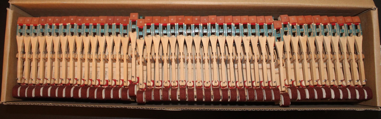 SET OF 88 GENUINE STEINWAY WIPPENS W/ANGLED HEEL /OFF A MODEL L