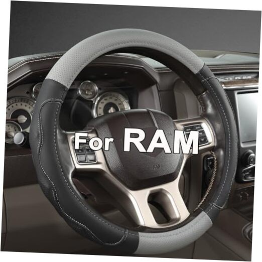  Customized Auto Car Steering Wheel Cover with 3D Texture for Dodge RAM 1500 