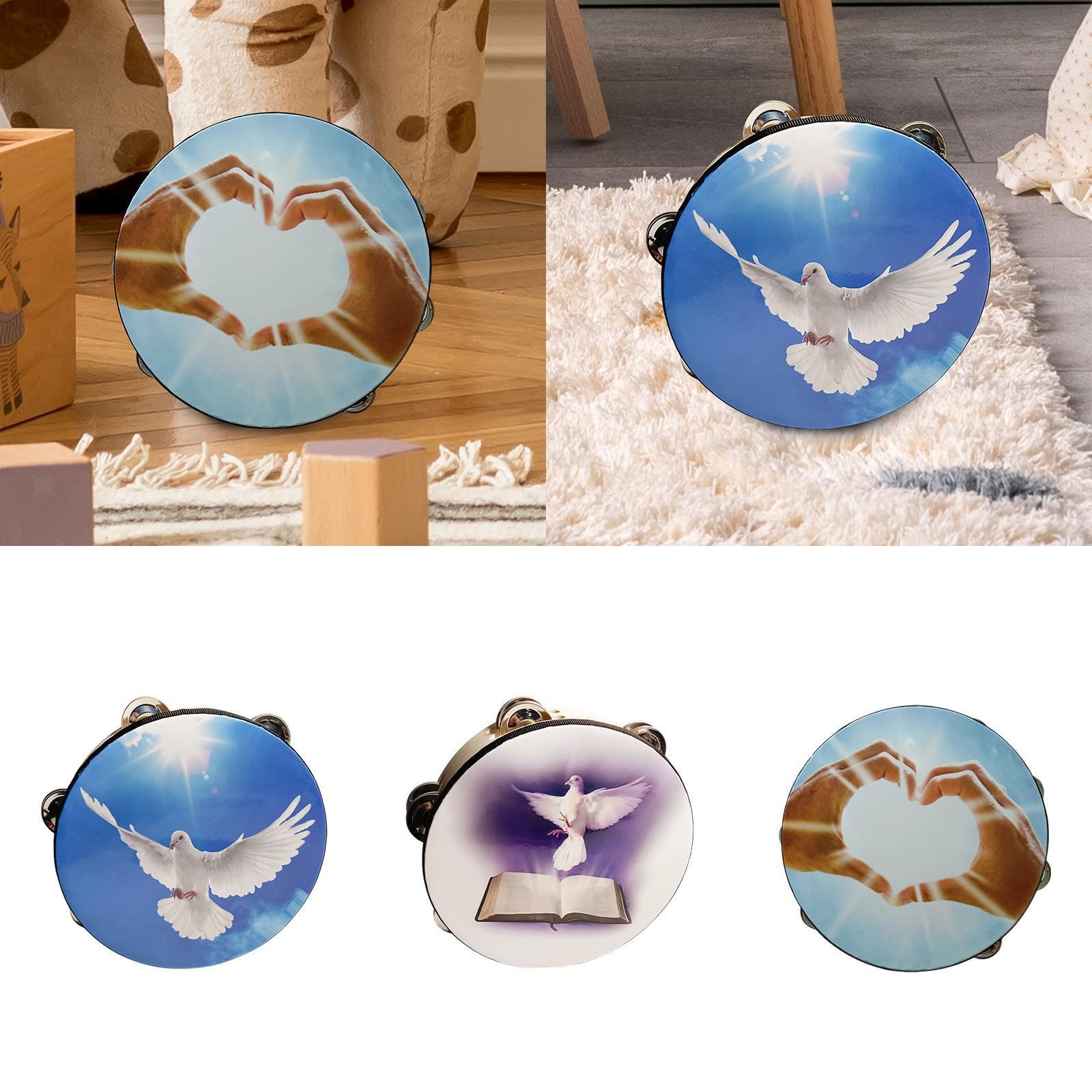 Tambourine Drum Double Row Tambourine Musical Instrument Handbell Clap Drum 10