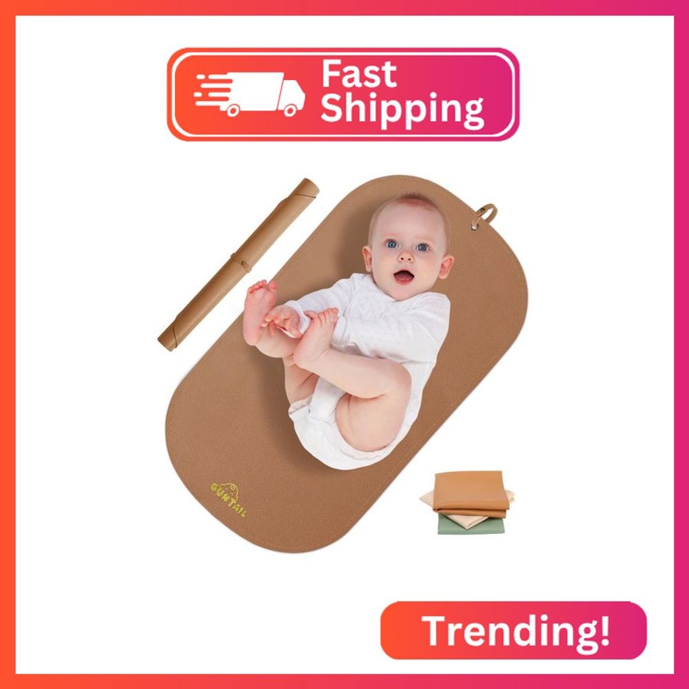 Portable Baby Diaper Changing Mat,Soft Faux Leather, Wipeable & Easy to Clean,fo