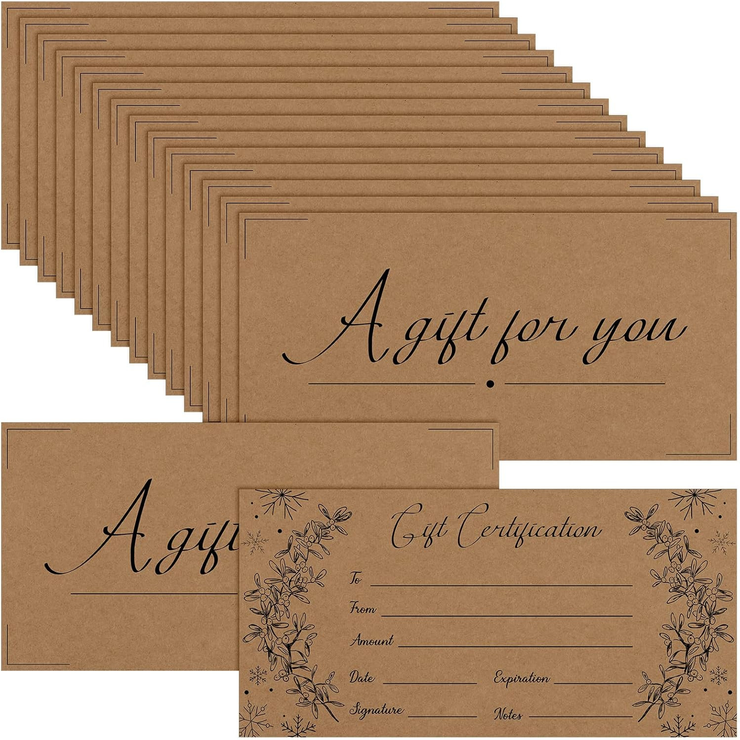 Spiareal 50 Pcs Blank Gift Certificates for Small Businesses 3.75 X 7.5 Inches D