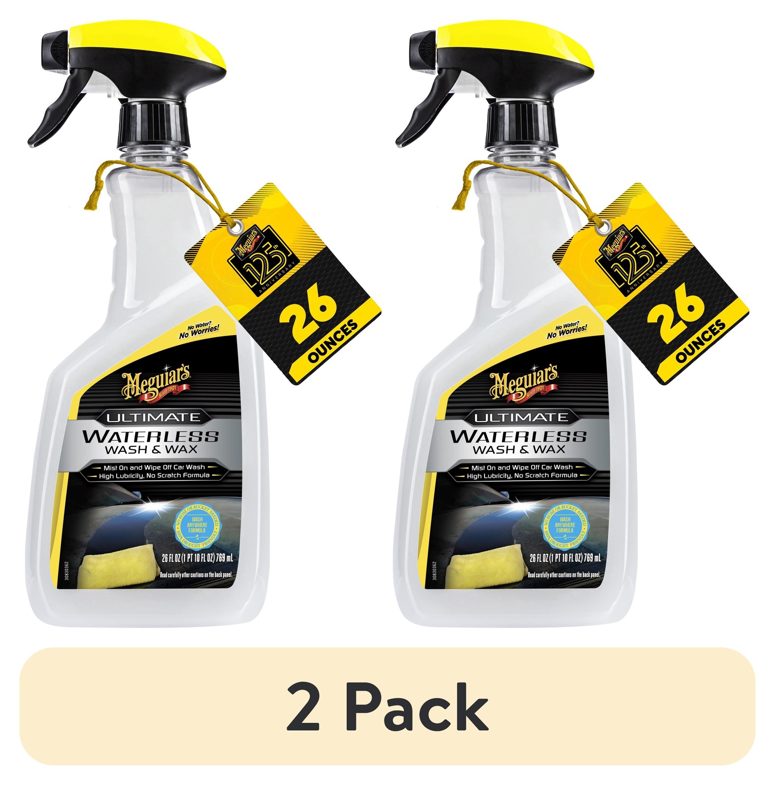 Ultimate Waterless Wash and Wax Spray 26 oz 2 Pack Auto Car Detailing