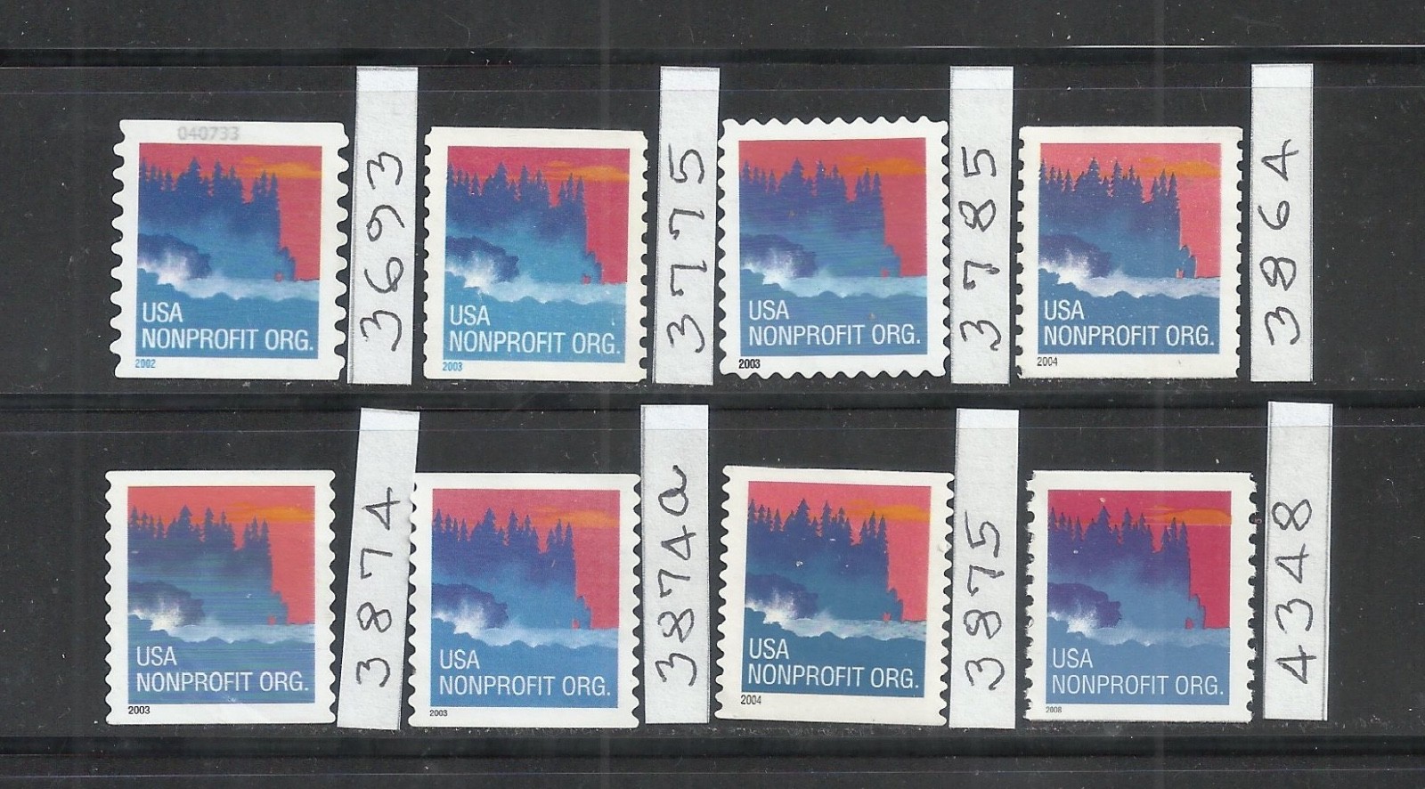 8 US STAMPS. SEA COST. SCOTT 3693, 3775, 3785, 3864, 3874, 3874a, 3875,4348