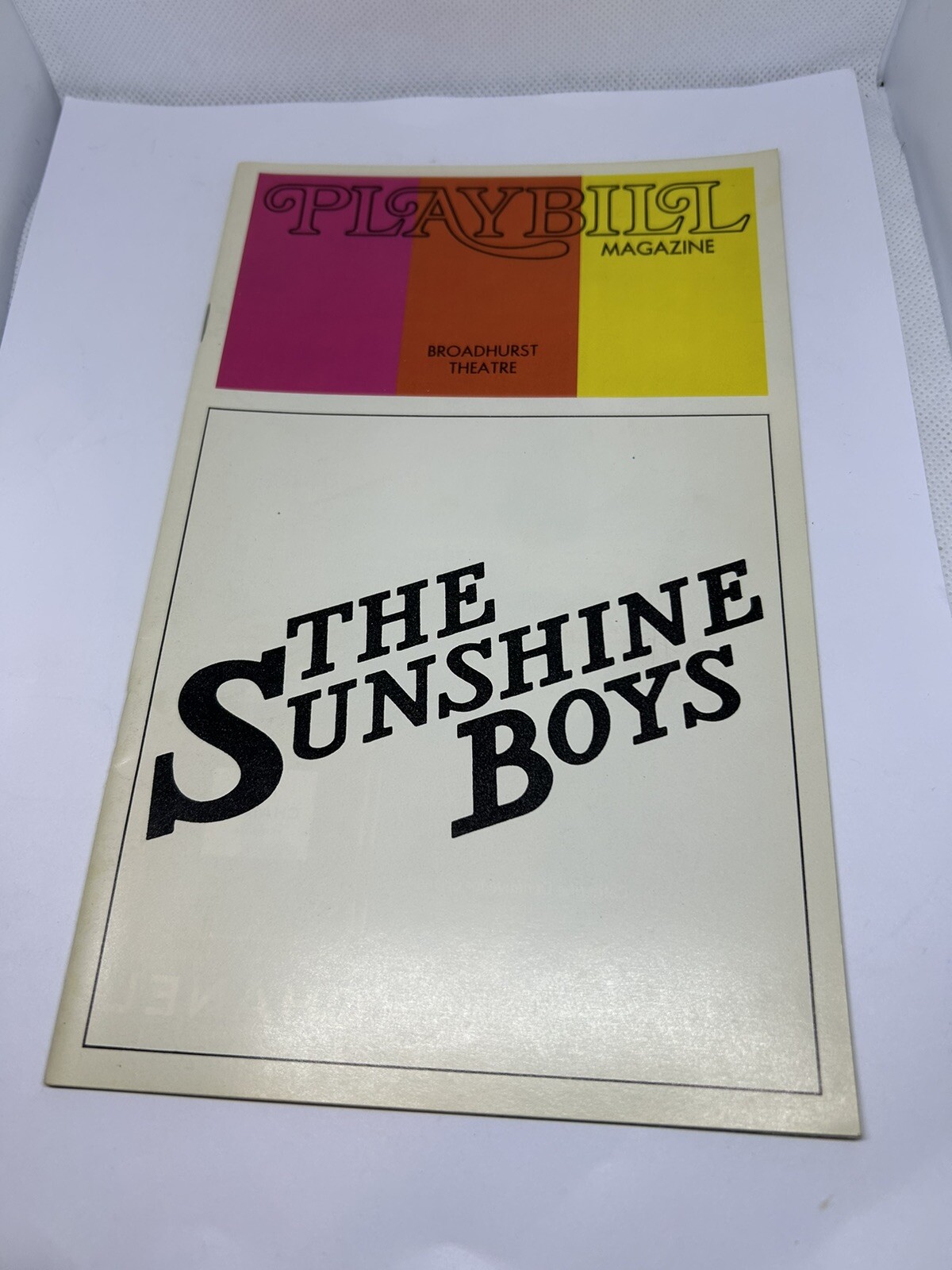 Broadway Playbill 1973 "The Sunshine Boys" Neil Simon Jack Gilford Sam Levene