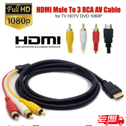 1080P HDMI Male To 3 RCA Video Audio AV Component Converter Adapter Cable HDTV
