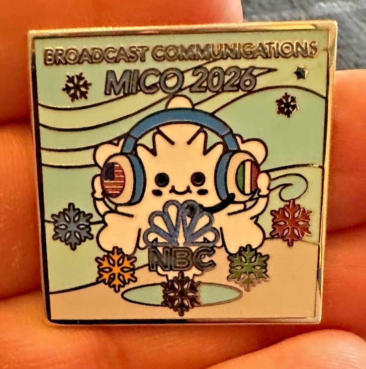 NBC Milan Cortina MICO 2026 Olympic media pin-Broadcast communication crew