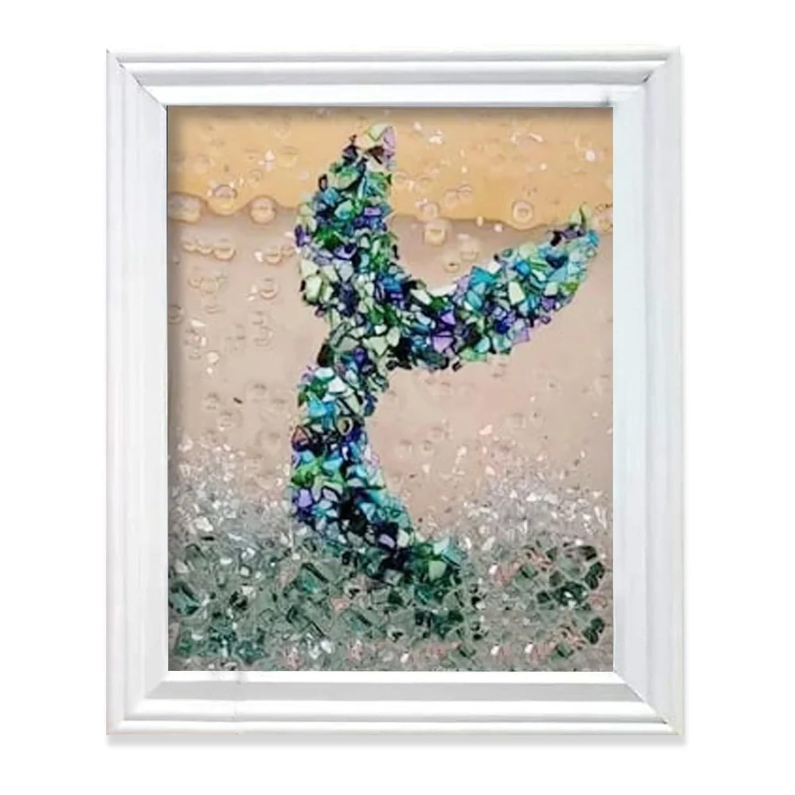 Sea Glass Art Kit DIY Mosaic Ocean Painting Resin Craft Meramid Tail Home Decor