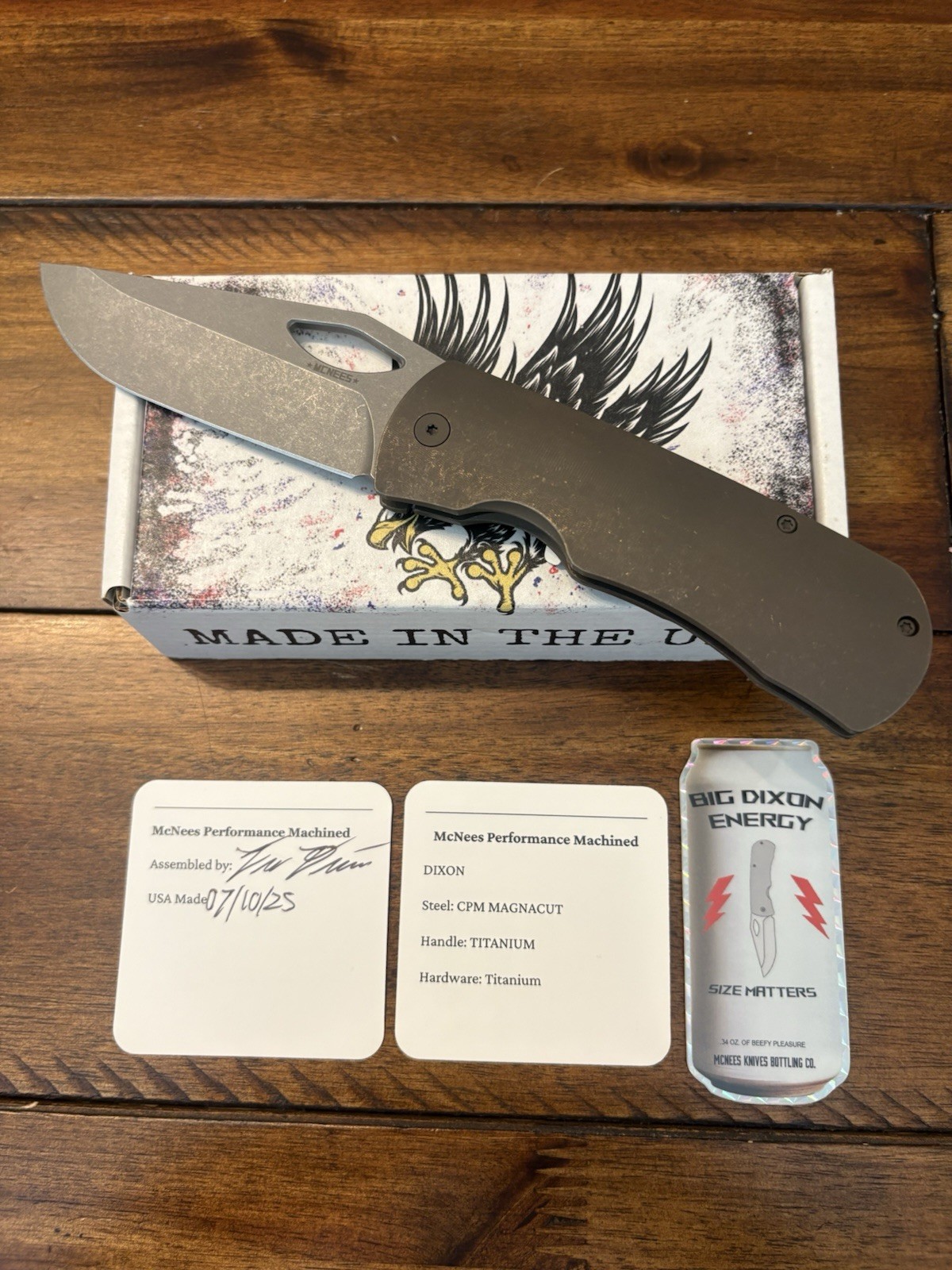 McNees Knives Dixon - Stonewashed Titanium Handles / MagnaCut Blade