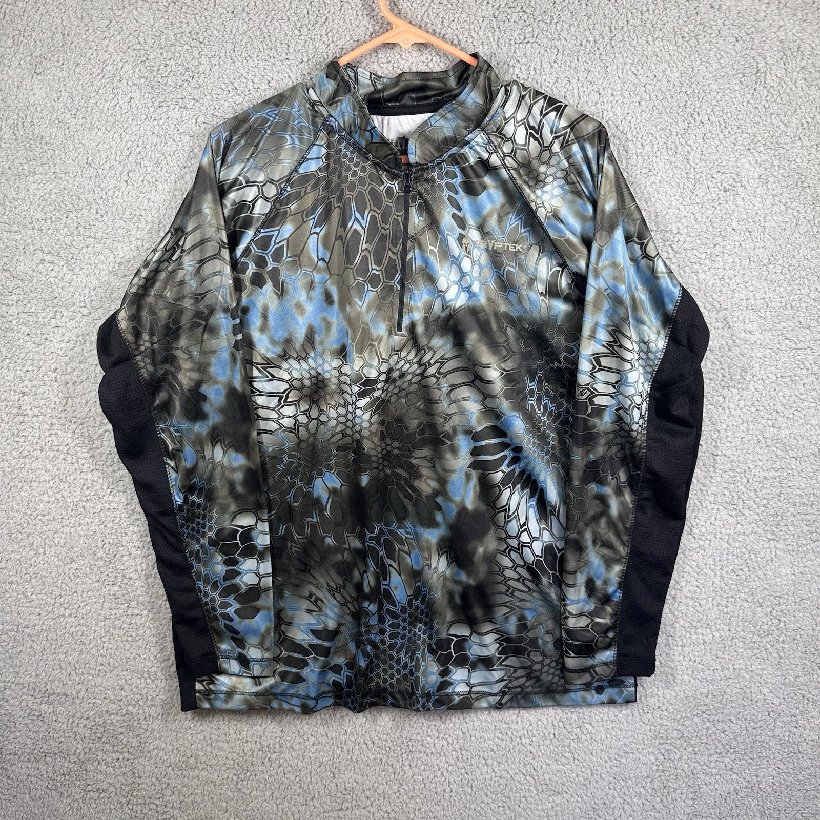 Kryptek Shirt Mens L Camo Neptune 1/4 Zip Pullover Performance Hunting Fishing