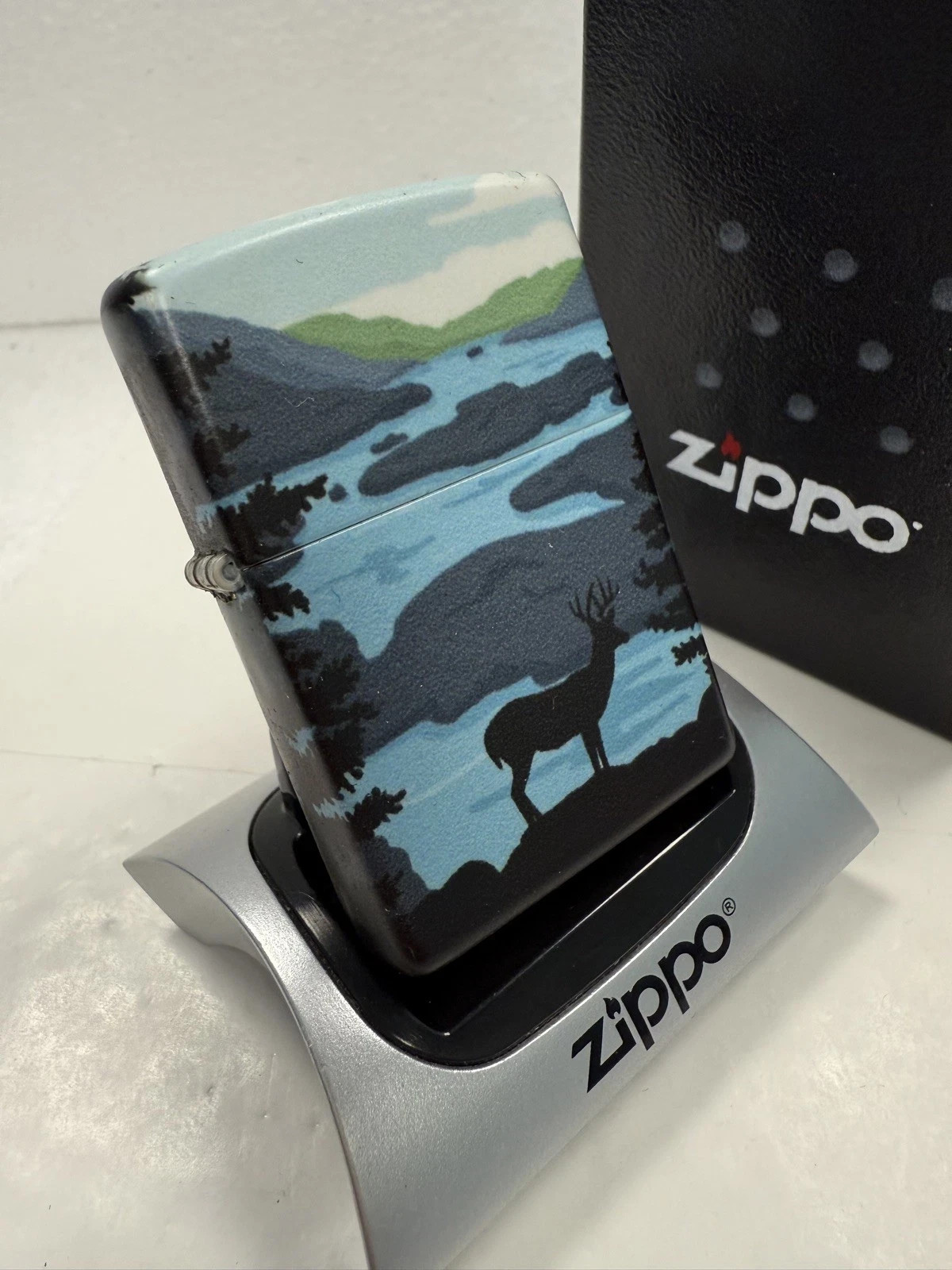 GENUINE Zippo Lighter DEER IN THE WILD SCENE 540 Colour Allover NEW IN BOX