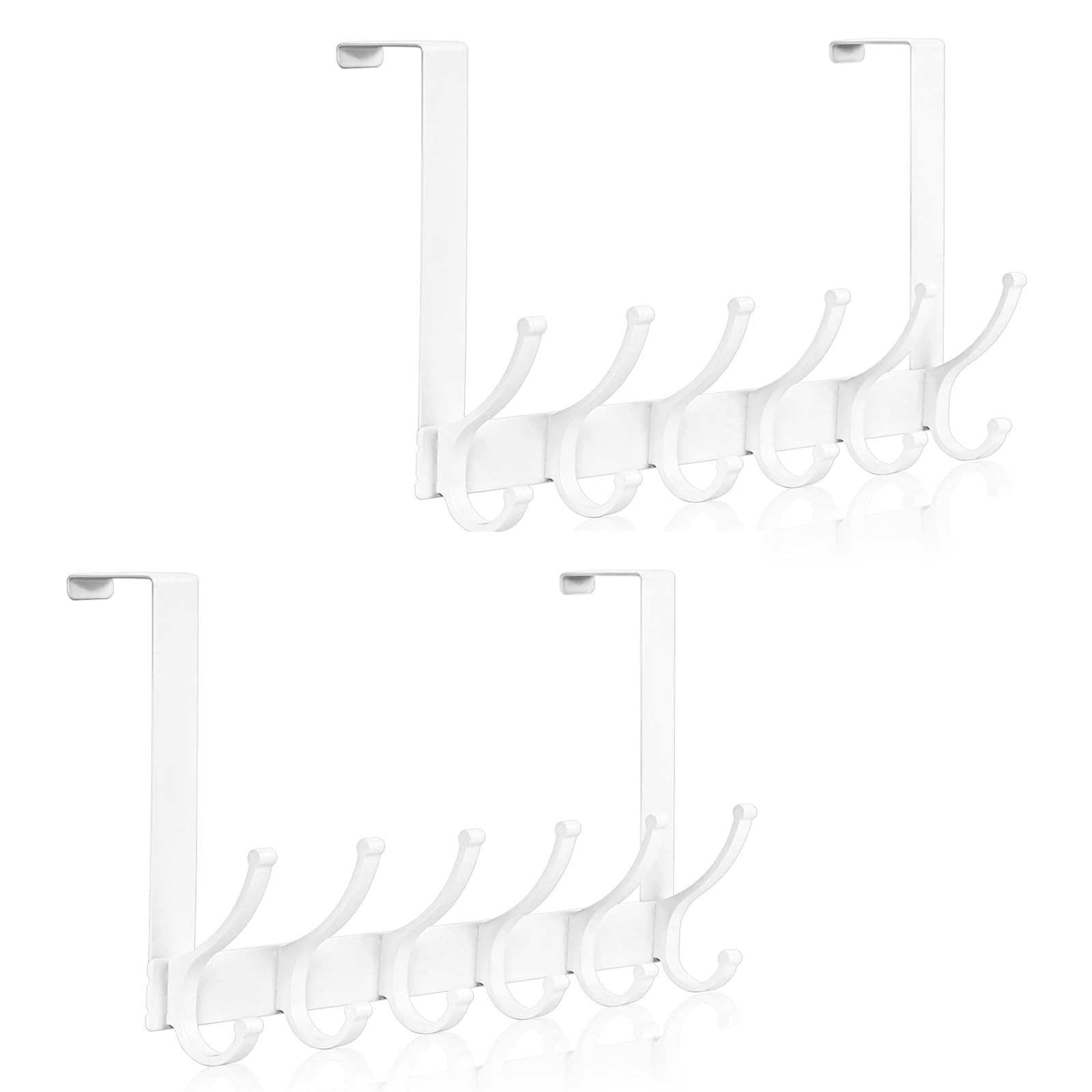 Over The Door Towel Racks 2Pack Bathroom Coat Rack Hooks White 1-3 Optish Hanger