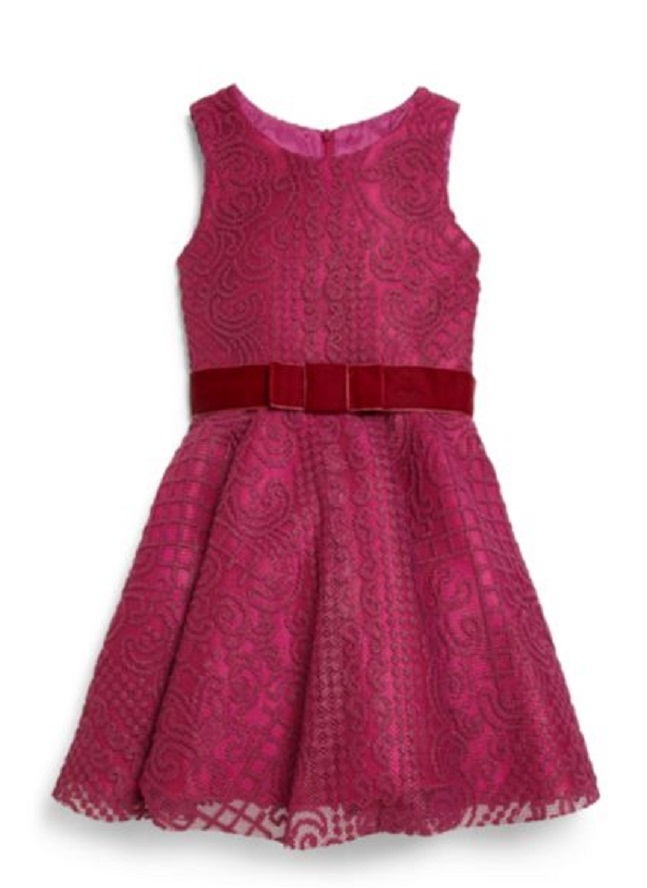 Zoe Girls Knit Lace Dress Magenta Size 6