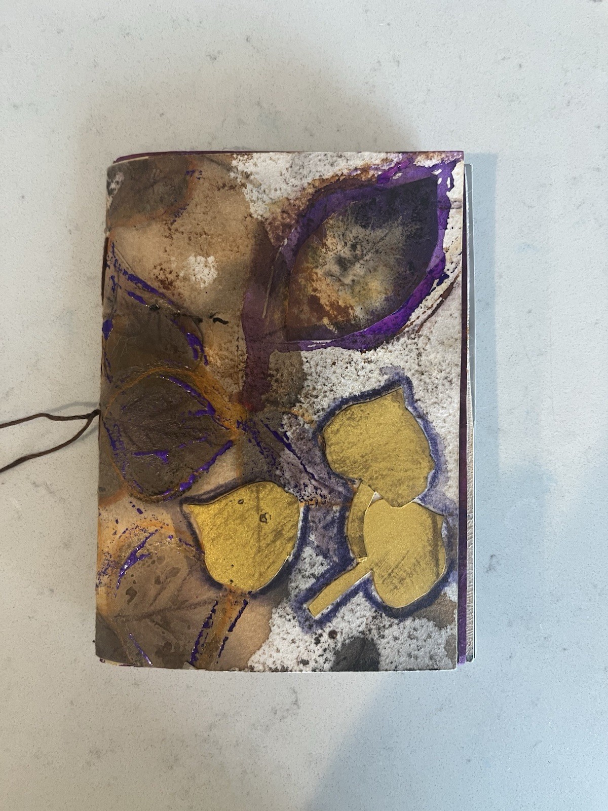 Handmade Leaf Collage Mixed Media Abstract Nature Art Book