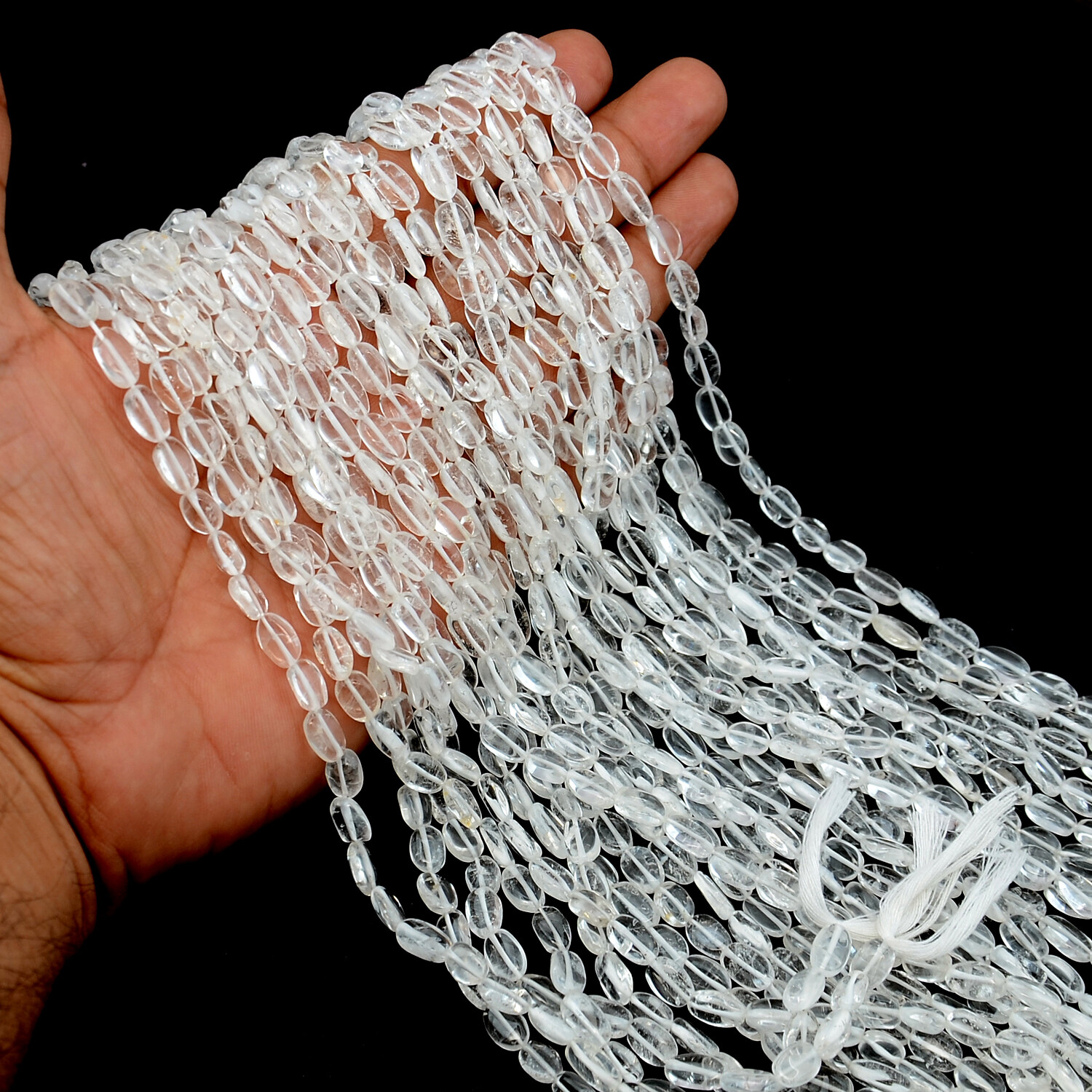 Crystal Quartz Oval Beads 13 Inch Strand Natural Gemstone Jewelry Wholesale Lot