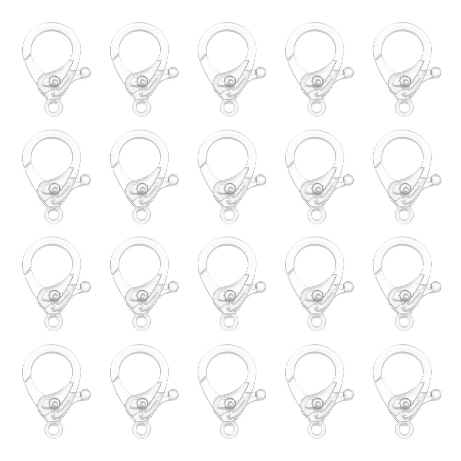 100 Pcs Lobster Claw Clasps Snap Lanyard Clip Hooks, Transparent