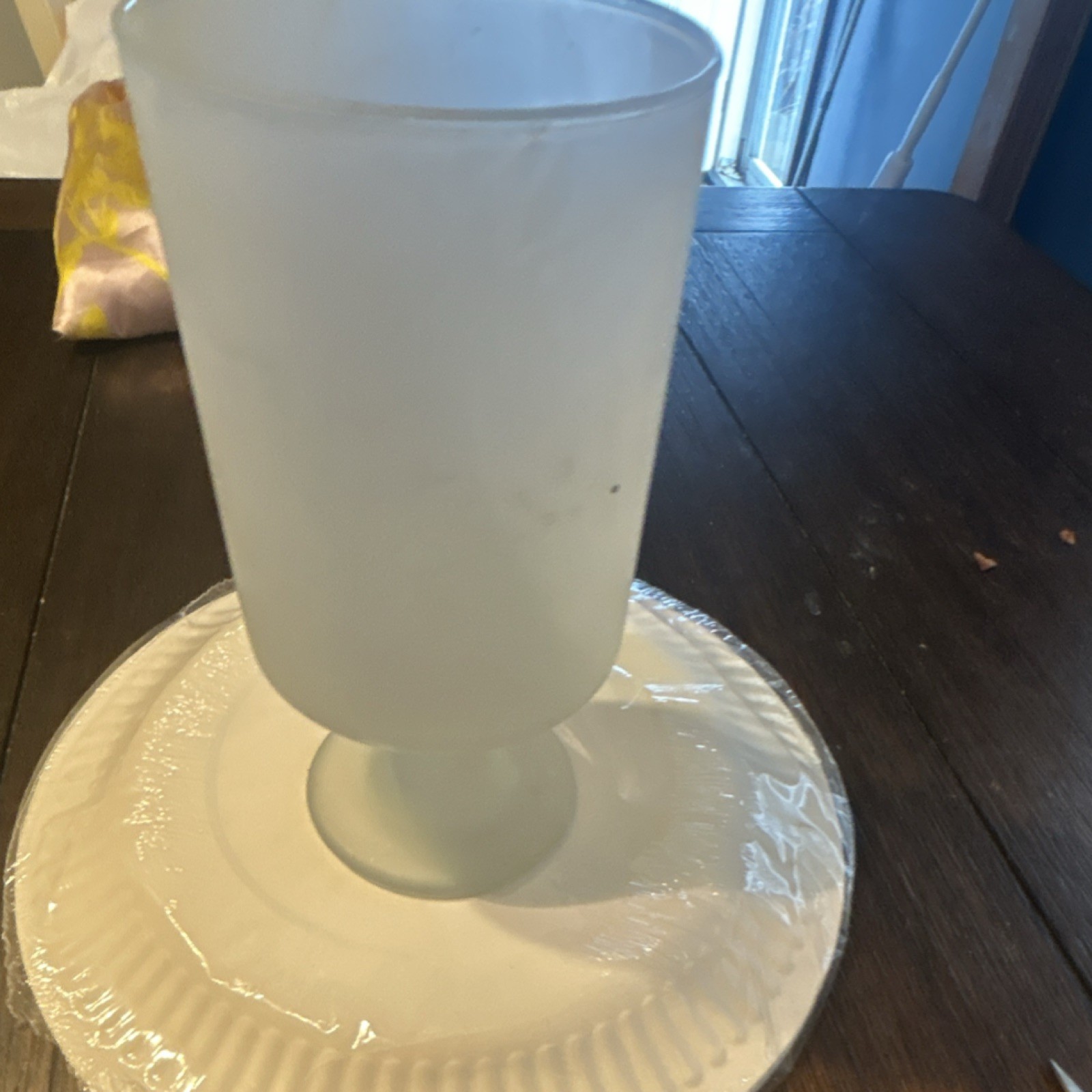 Frosted White Glass Goblet Opaque Round Drinkware Unisex Adults Frosted Finish