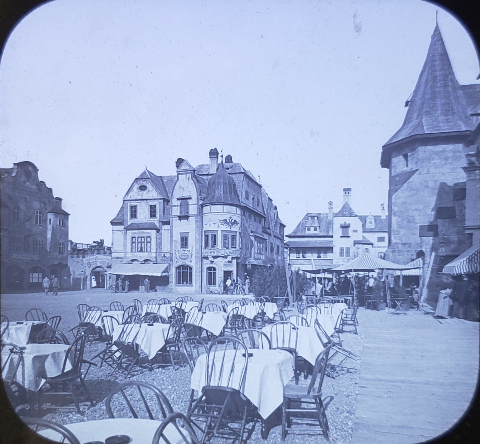 Midway Plaisance, Old Vienna, c1900 Magic Lantern Glass Slide
