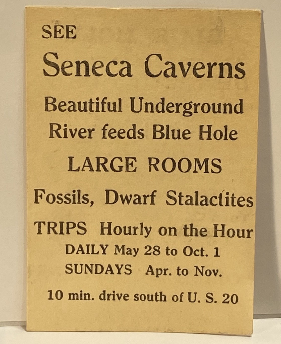 Bellevue Ohio Seneca Caverns Vintage Discount Ticket