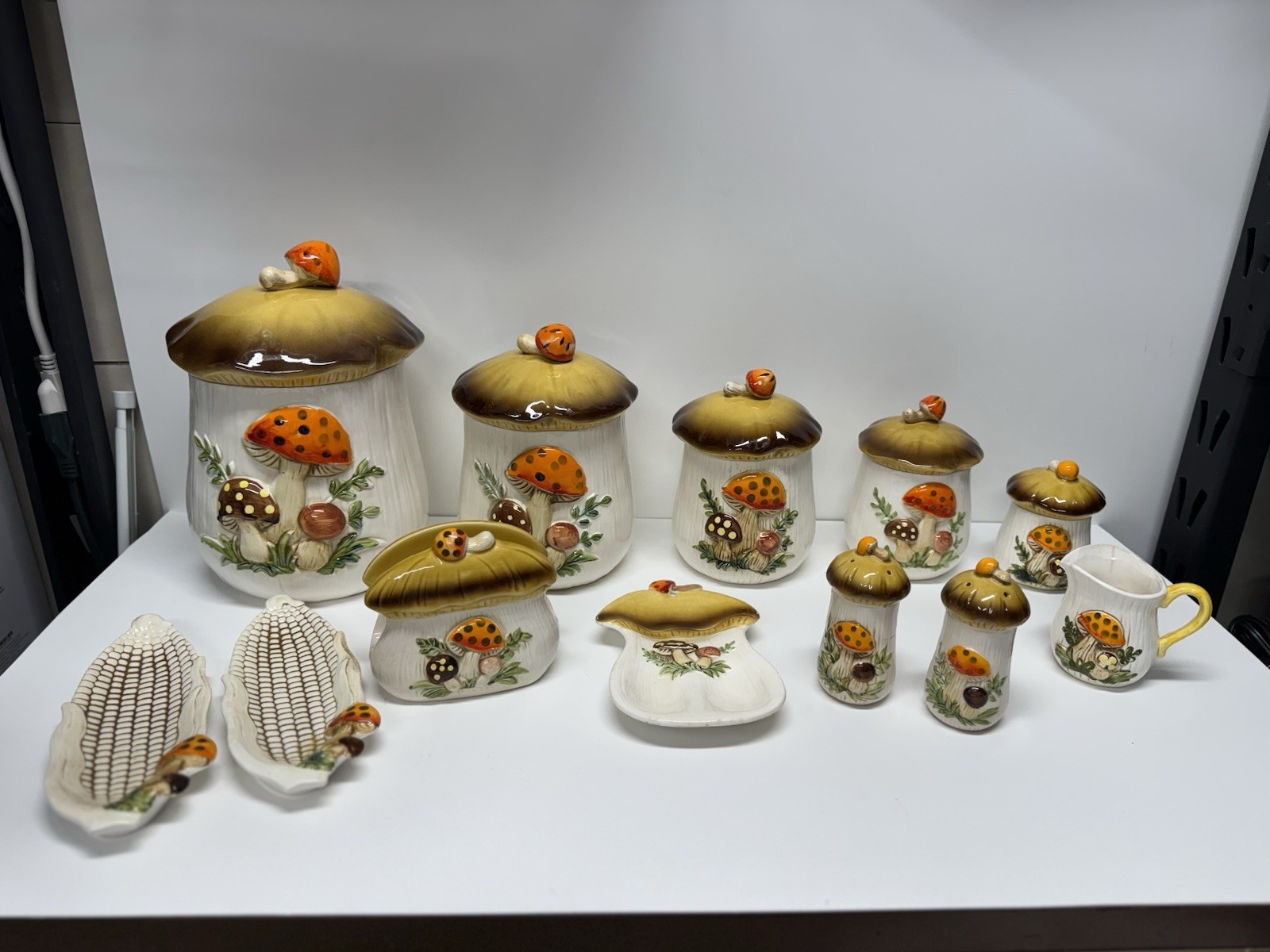 Vintage Sears Merry Mushroom Canister Collection 12 Piece Set