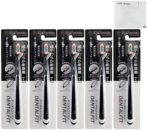 Dental Fit Ultra-fine bristle toothbrush 7Block x 5 pieces + hair tie included