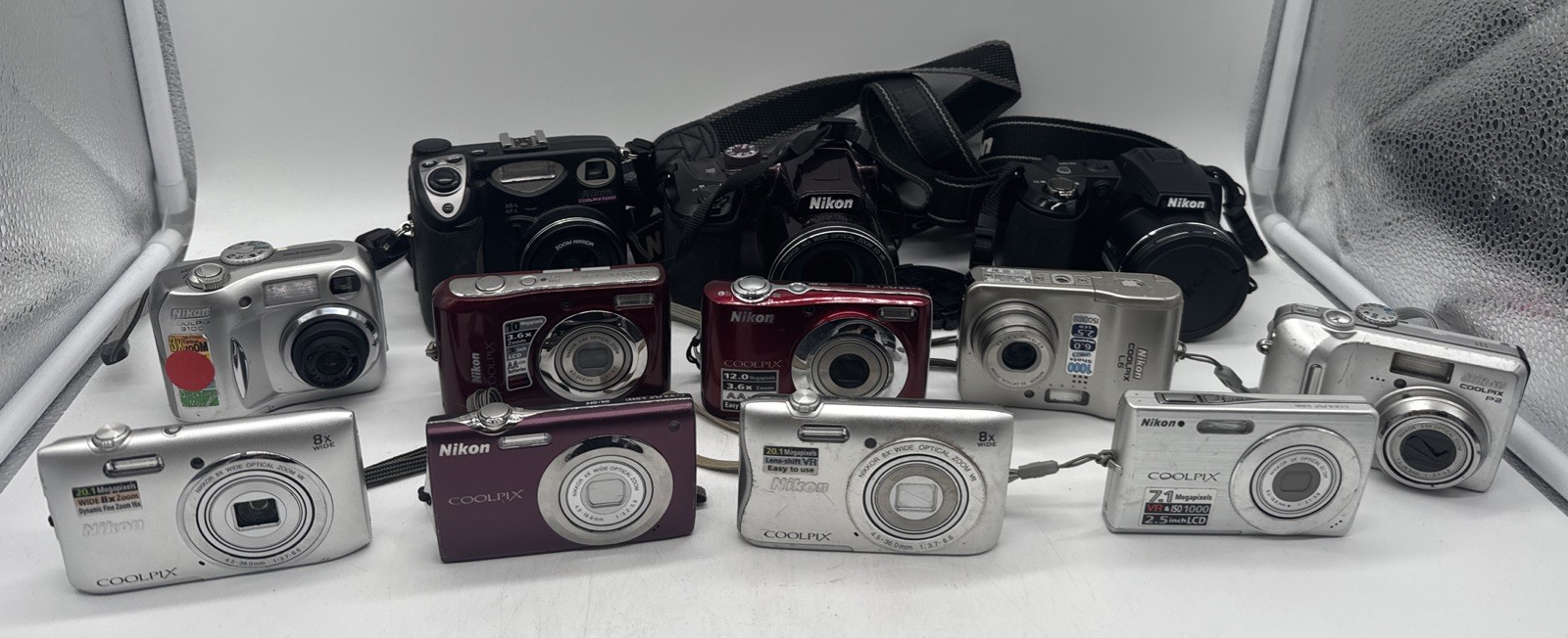 Nikon Camera Lot Of 12 - All For Parts - Not Working