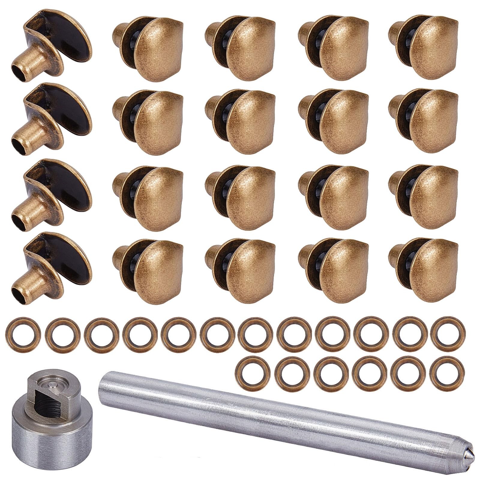 PH PandaHall 20 sets Boot Hooks Brass Shoes Eyelets 0.4'', Antique Bronze 