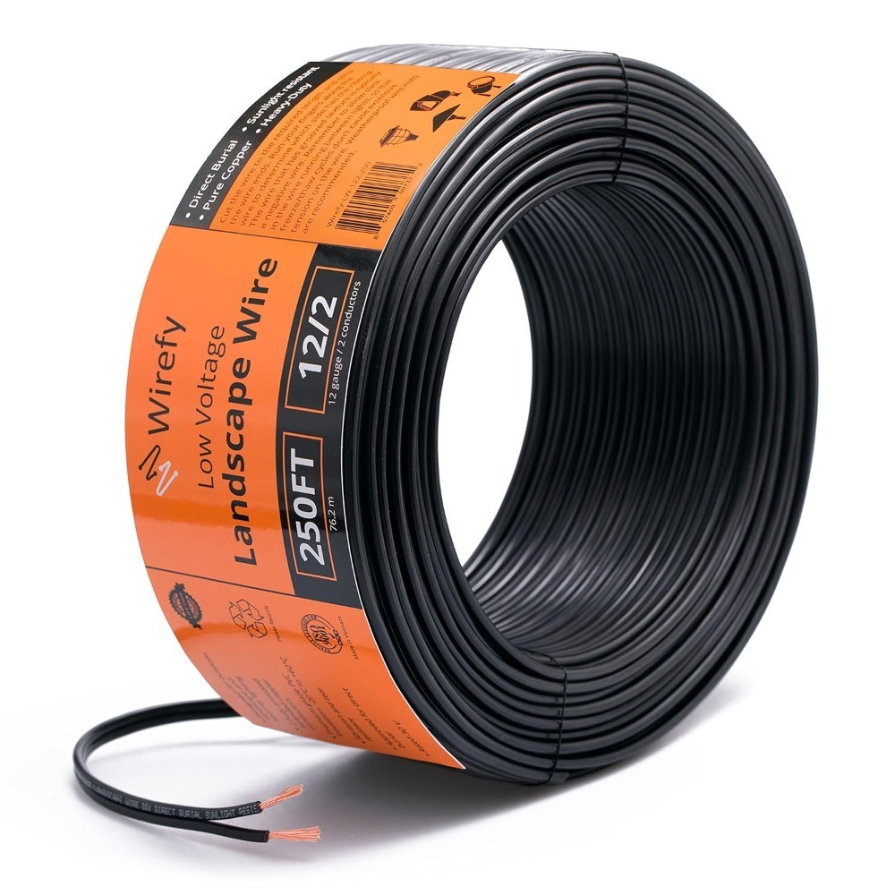 Low Voltage Landscape Wire 12 Gauge 2 Conductor 250 ft Pure Copper Outdoor