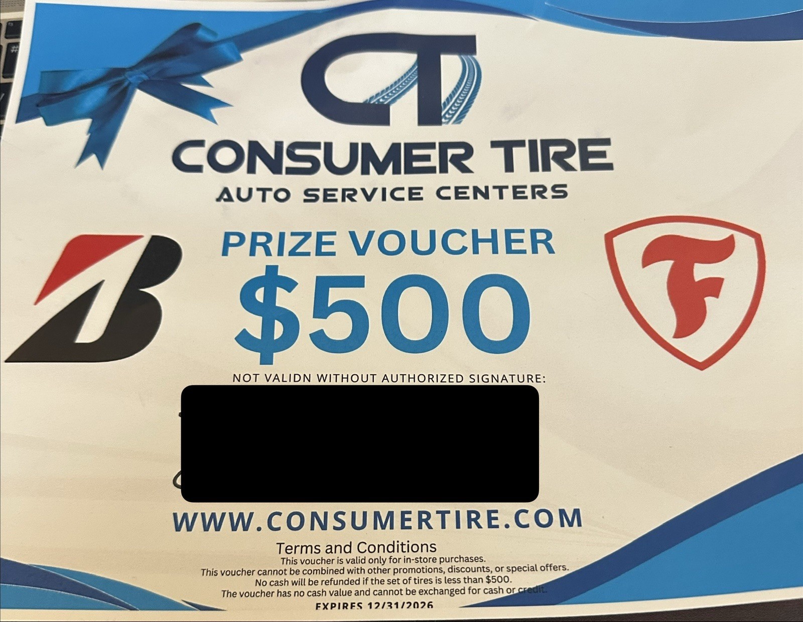 Consumer Tire Voucher