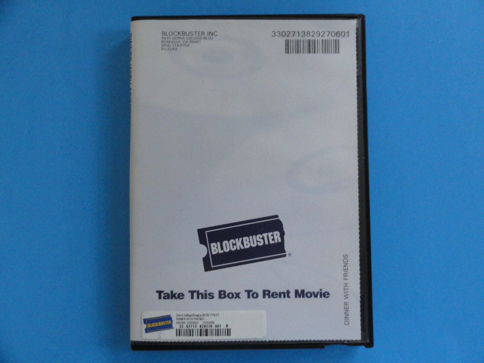 BLOCKBUSTER VIDEO DVD RENTAL CASE "DINNER WITH FRIENDS" AUTHENTIC *NO MOVIE*