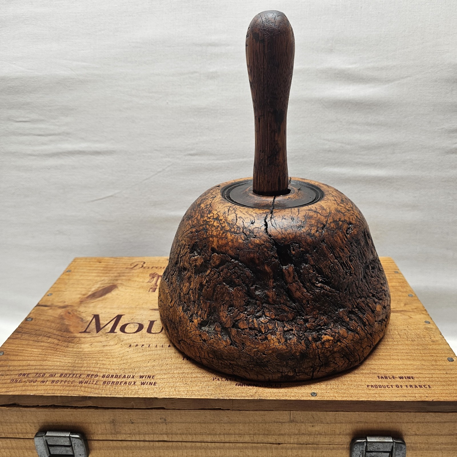 Antique Primitive Burl Wood Mallet 3 lb Hand Turned Rustic Tool Folk Cabin Art