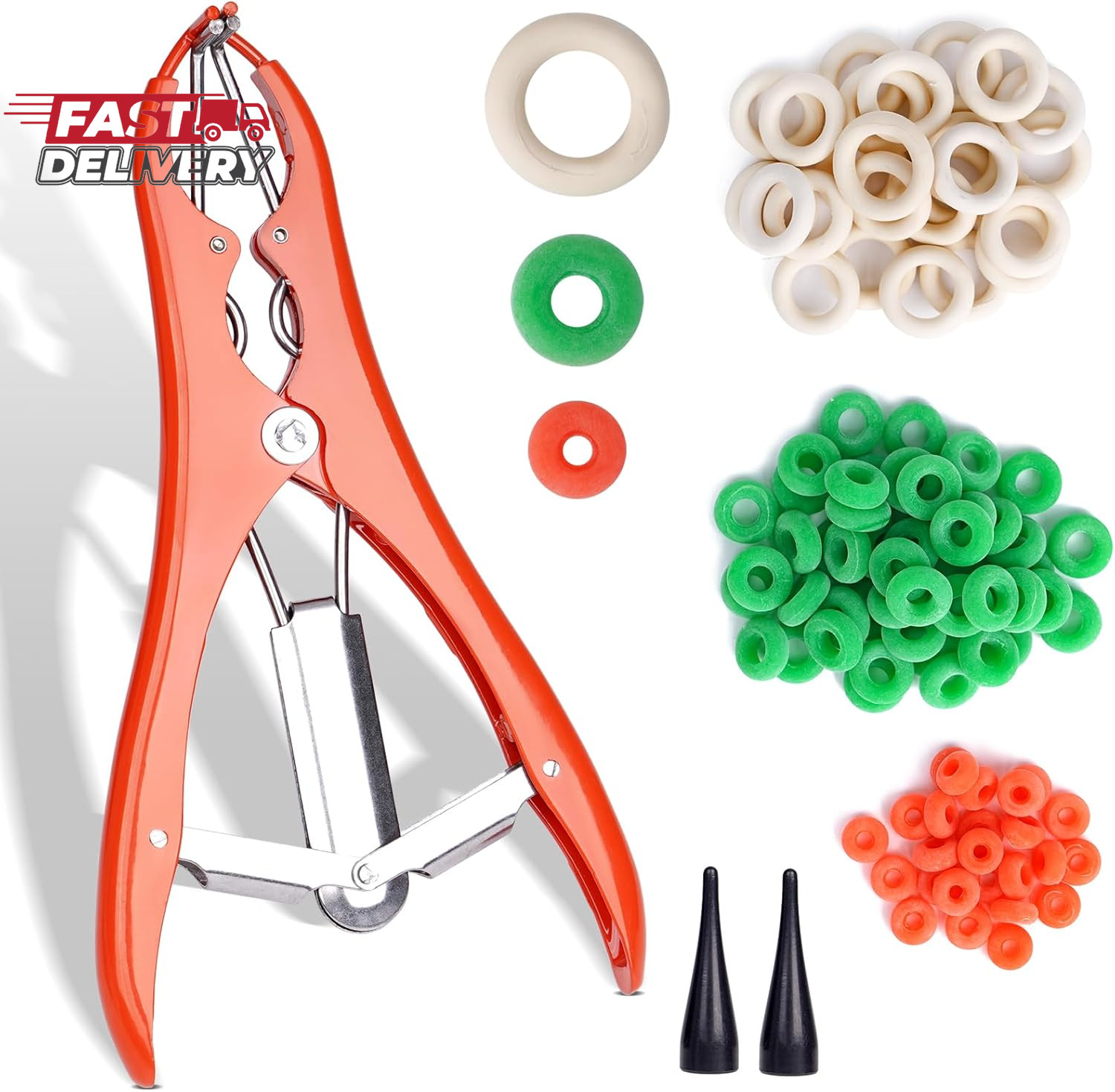 Goat Banding Kit Livestock Castration Bander Castration Tool with 3 Sizes of Ban