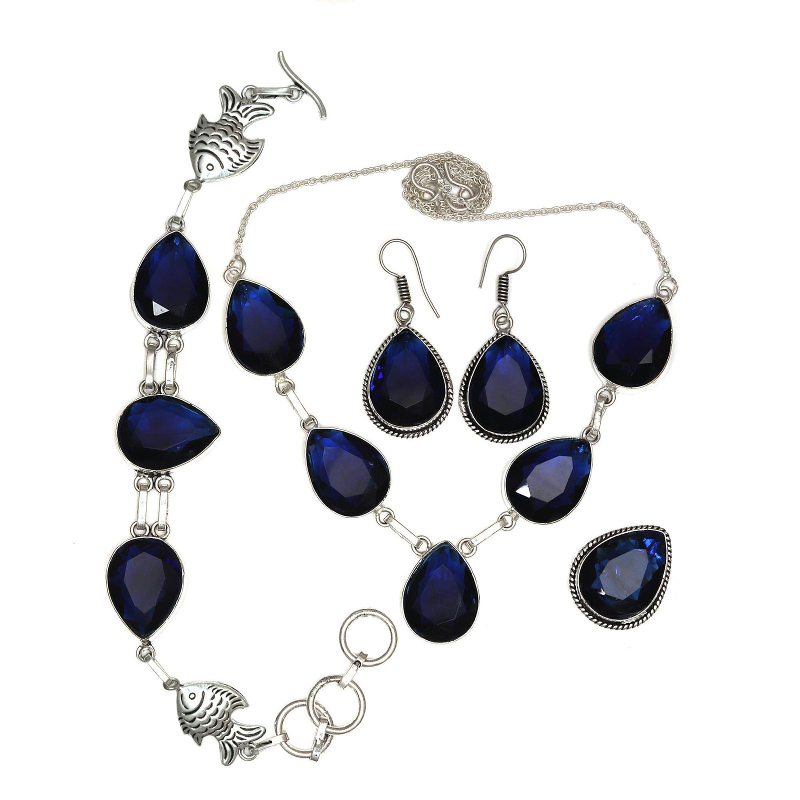 Set Amethyst Pendant Earrings Womens  Earring Necklace Sterling