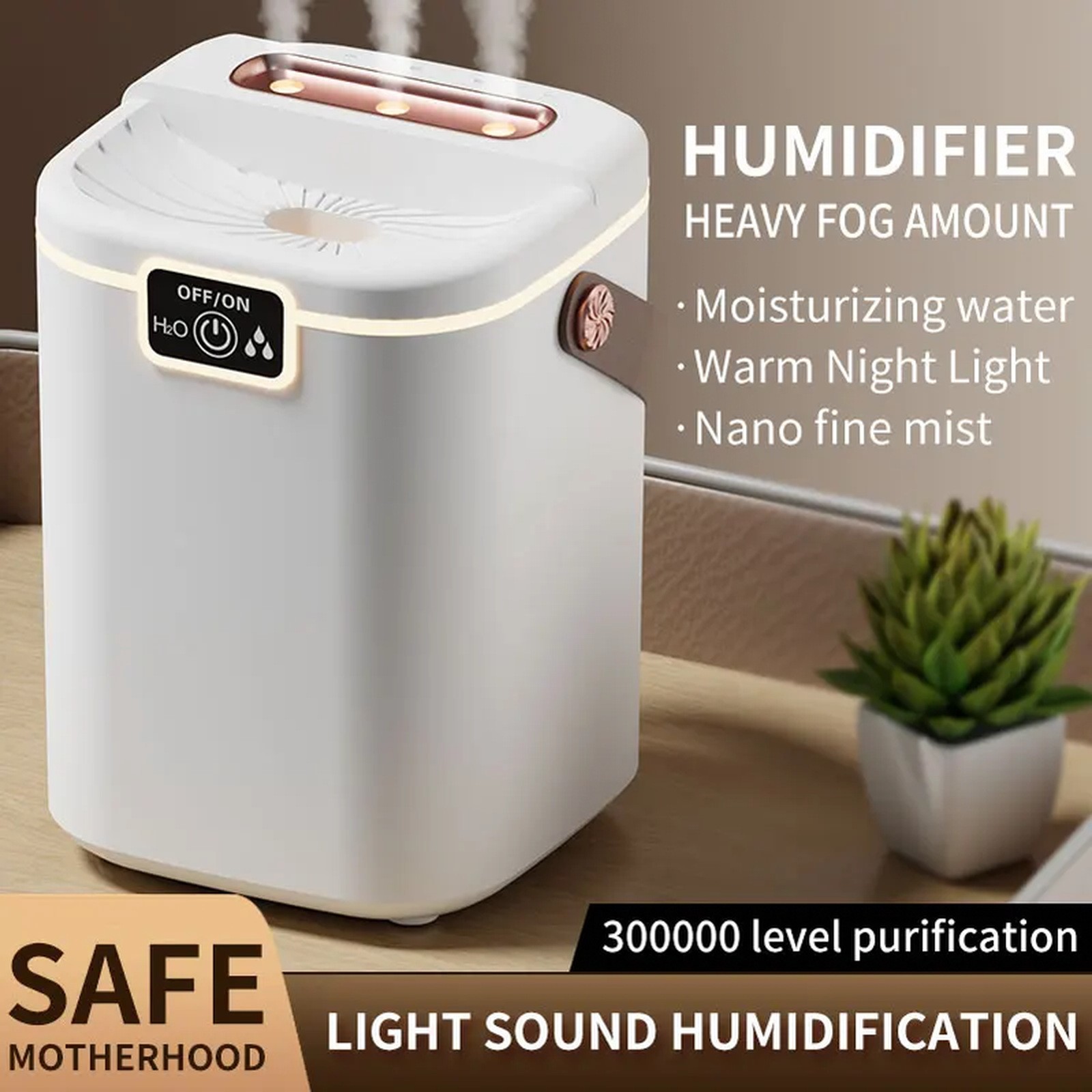 2000ML Air Humidifier USB Powered 3 Nozzles Aroma Diffuser Essential Oil