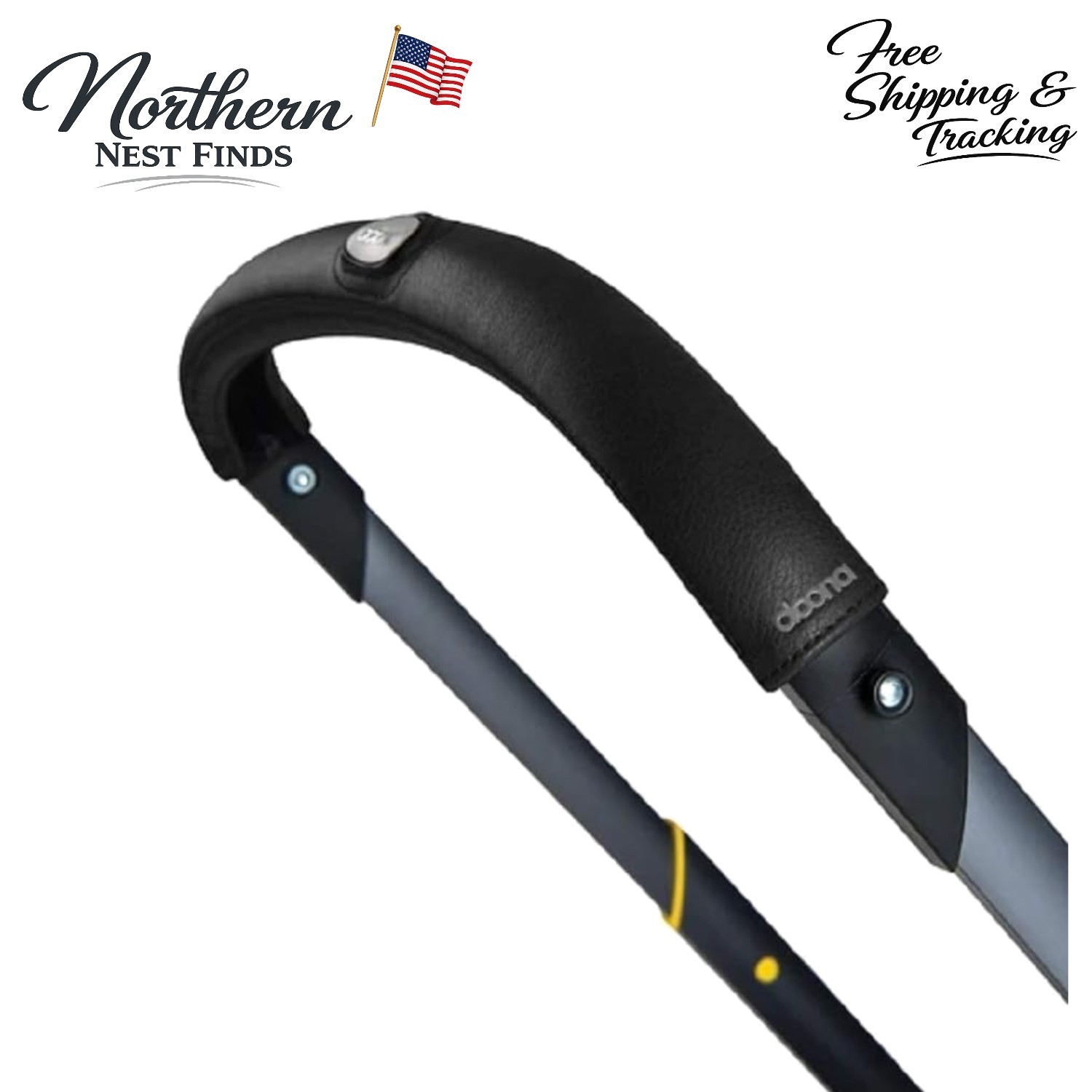 Elegant Black Handlebar Cover for Stroller & Car Seat - Stylish Protection