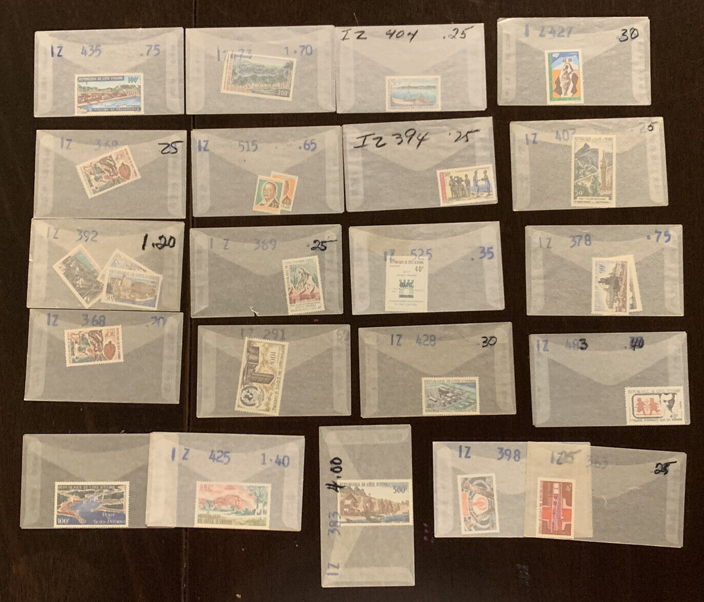 MINT IVORY COAST STAMP LOT IN GLASSINES, NICE COLLECTION