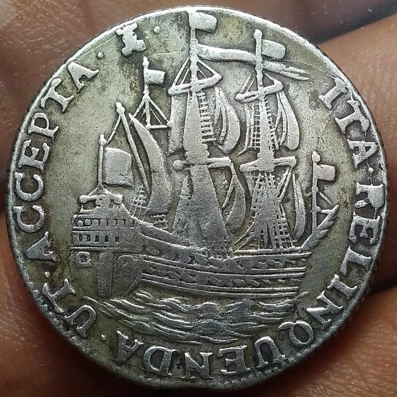 1762 Netherlands Zeeland 6 Stuivers Silver Coin. KM#90.2