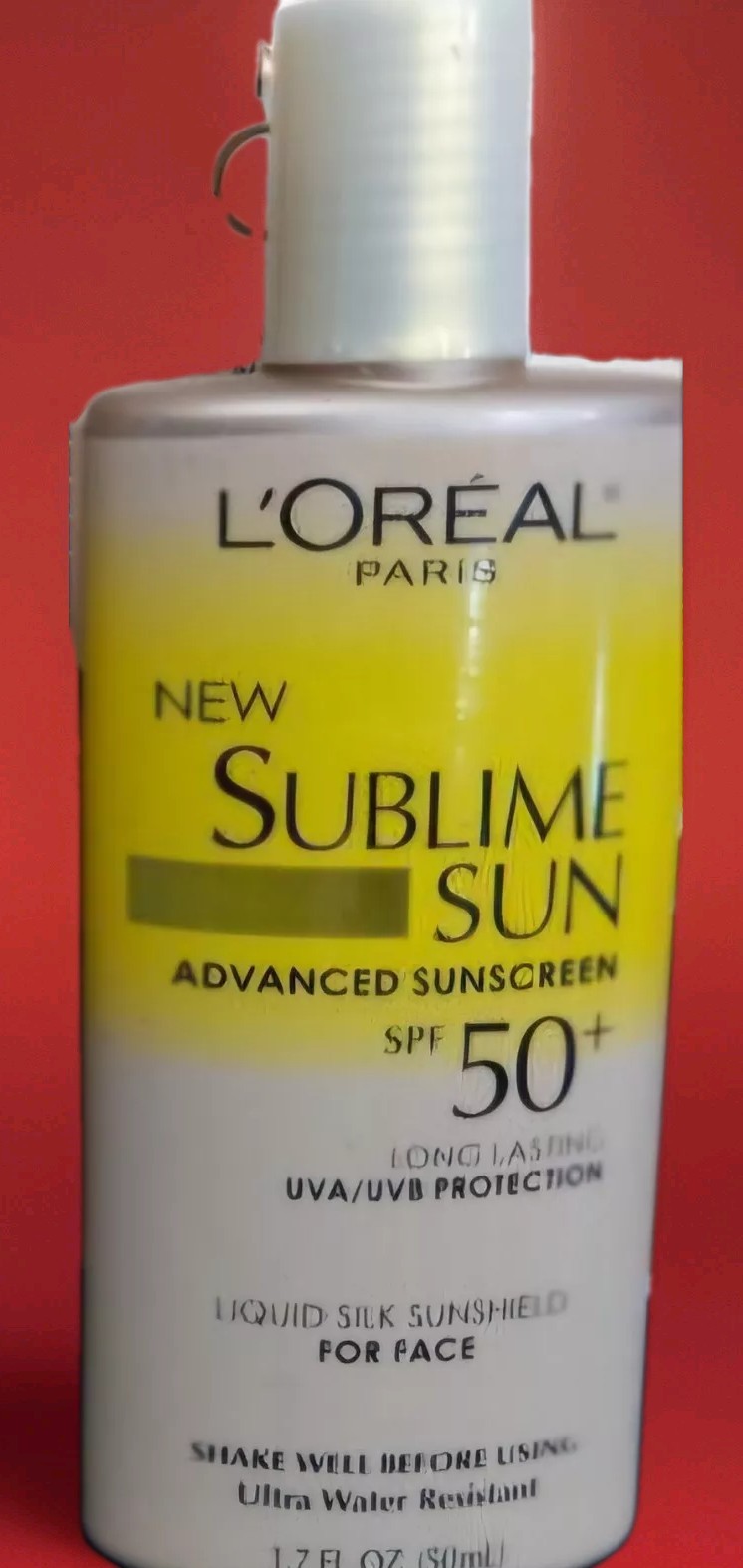 L'Oreal New Sublime Sun Advanced Sunscreen SPF 50+ For Face (1.7oz./50ml) New
