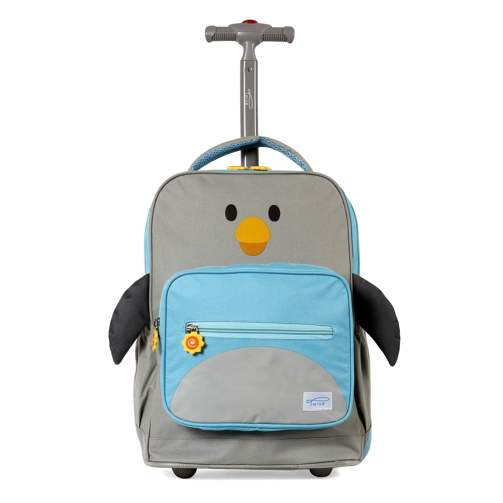 TWISE SIDE-KICK SCHOOL, TRAVEL ROLLING BACKPACK FOR KIDS AND TODDLERS PENGUIN