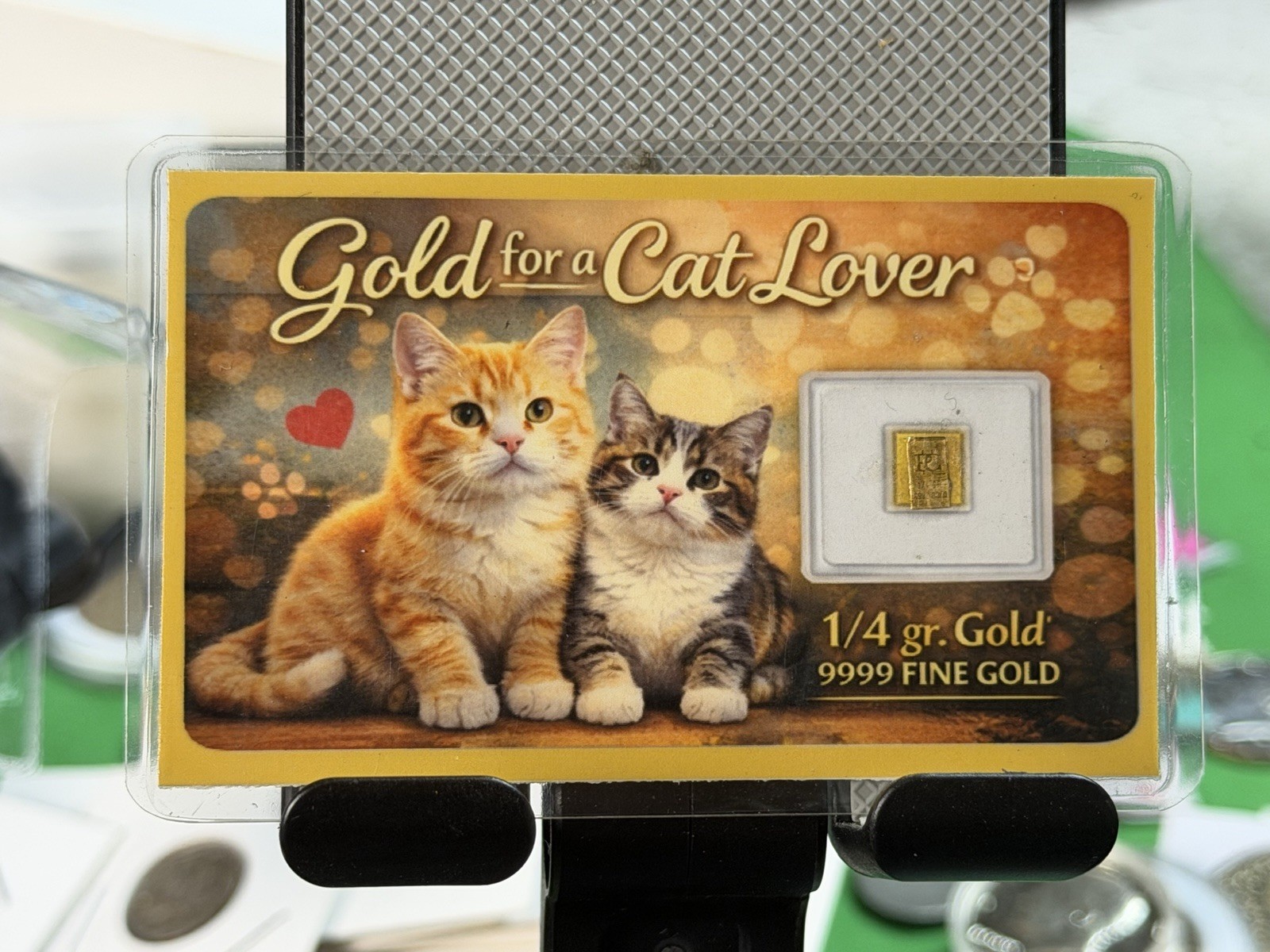 1/4 Grain 24kt Gold Card - Gold For Cat Lovers