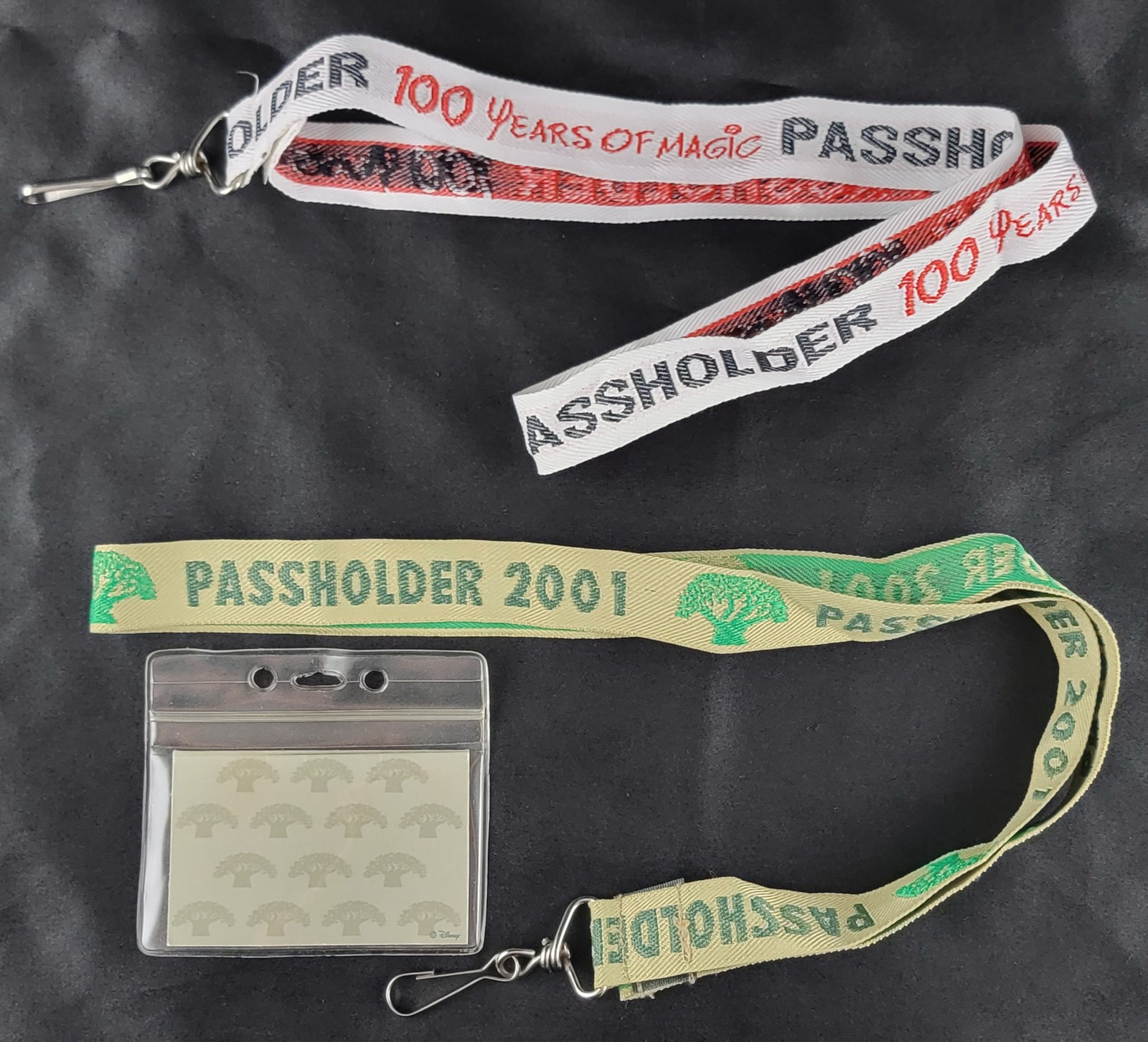 Disney Passholder Lanyard 2001 Tree of Life & 100 Years of Magic 2023 Lot x2