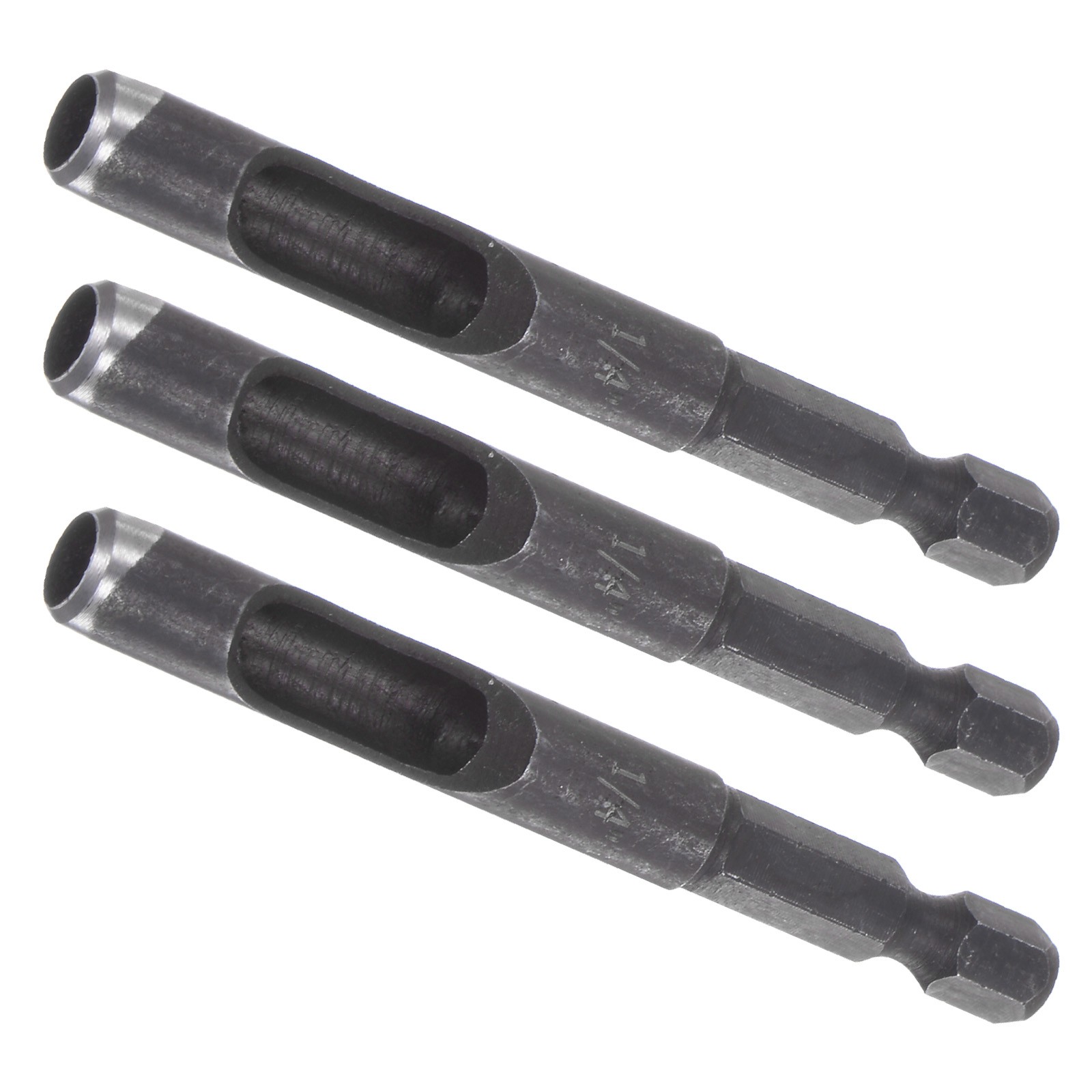 3pcs Leather Hole Punch Tool 1/4" 1/4 Shank High-Carbon Steel Rotary Puncher