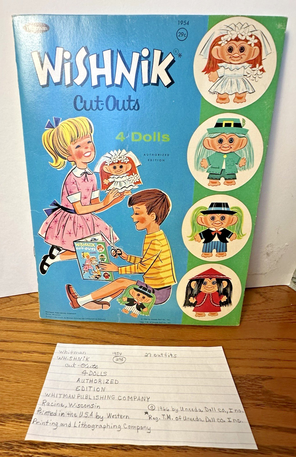 Wishnik Cut-outs Whitman Troll Paper Dolls 1966