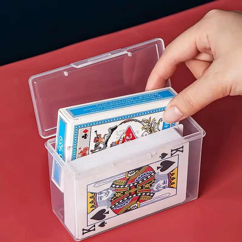 1/3Pcs Playing Card Box, Clear Deck Case, Two Poker Images Can Be Placed (NO Car