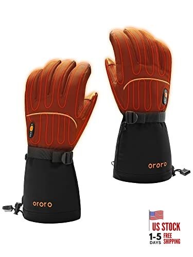  Heated Gloves for Women and Men, Rechargeable Heated Motorcycle Medium Black