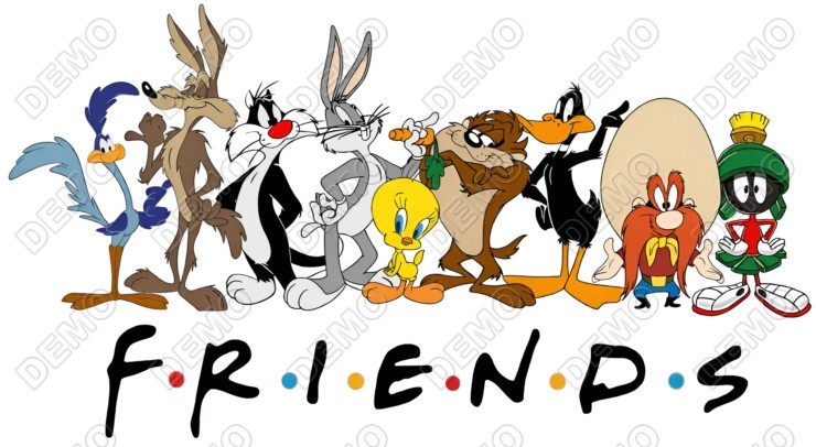 Friends Looney Tunes characters  DTF  Shirt Iron on Transfer