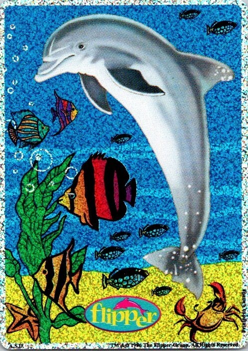 Old Vintage 1996 Flipper Prismatic Vending Machine Sticker 3 1/2" X 2 1/2" E