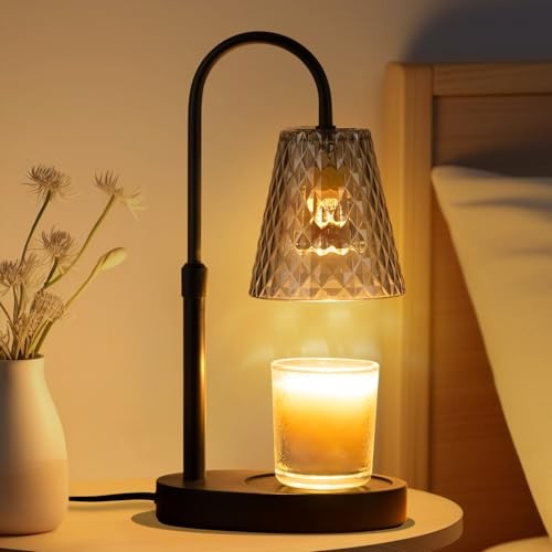 Candle Warming Lamp with Timer : Adjustable Light Level Adjustable Height Gray
