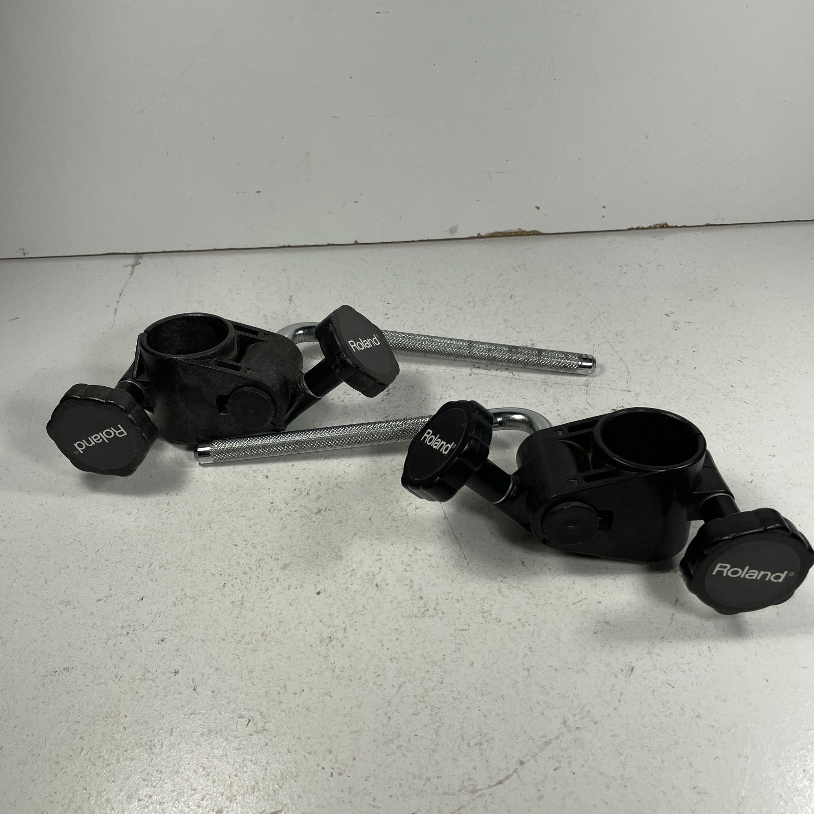 2 Roland MDH-7U V-Drum Cymbal Rack Clamp MDC7U Clamp w/ L-Rod Lot of 2